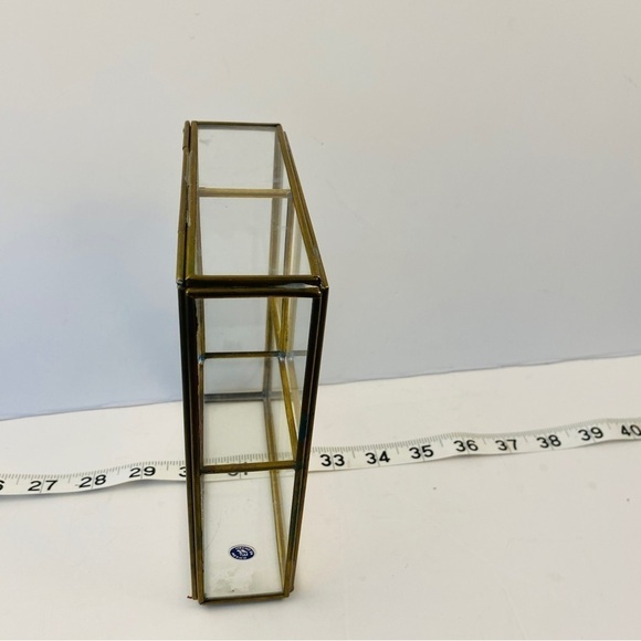 GLASS brass display case jewelry case box locking hinge mini miniature small - Picture 11 of 15